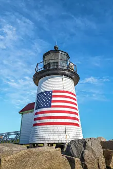 Nantucket Prints: USA, Massachusetts, Nantucket, Nantucket Town, Brant Point, Brant Point Lighthouse