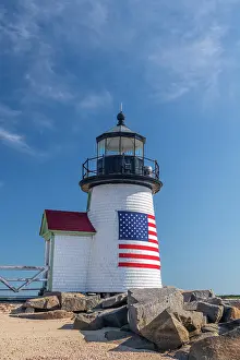 Americana Prints: USA, Massachusetts, Nantucket, Nantucket Town, Brant Point, Brant Point Lighthouse