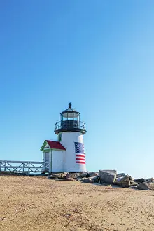 Nantucket Prints: USA, Massachusetts, Nantucket, Nantucket Town, Brant Point, Brant Point Lighthouse