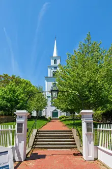 Nantucket Prints: USA, Massachusetts, Nantucket, Nantucket Town, First Congregational Church Nantucket