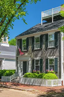 Flag Prints: USA, Massachusetts, Nantucket, Nantucket Town, Upper Main Street