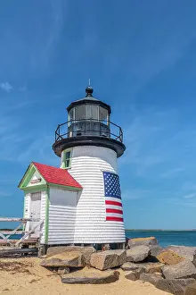 Americana Prints: USA, Massachusetts, Nantucket, Nantucket Town, Brant Point, Brant Point Lighthouse