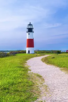Nantucket Prints: USA, Massachusetts, Nantucket, Siasconset ('sconset), Sankaty Head Lighthouse