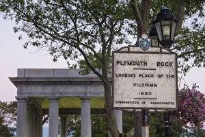 USA, Massachusetts, Plymouth, Plymouth Rock building containing Plymouth Rock, memorial