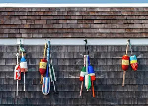 Float Prints: USA, Massachusetts, Scituate, Cedar Point, Scituate Lighthouse, Lobster Floats
