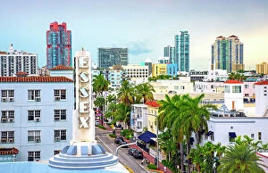 Q3 2023 Collection: USA, Miami Beach, Florida, South Beach, Collins Avenue, Art Deco Hotels