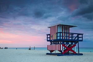 U.S.A, Miami, Miami beach, South Beach, Life guard beach hut