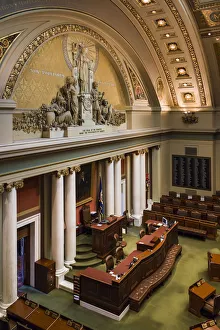 USA, Minnesota, Minneapolis, St. Paul, Minnesota State Capitol, elevated view of