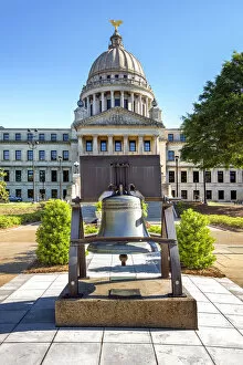 Images Dated 21st June 2021: USA, Mississippi, Jackson, Capital City, State Capitol Building, Liberty Bell Replica