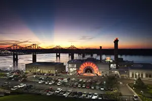Mississippi River Prints: USA, Mississippi, Vicksburg, Ameristar Casino and Mississippi River