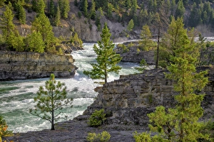 Montana Prints: USA; Montana, Lincoln County Libby, Kootenai National forest, Kootenai Falls