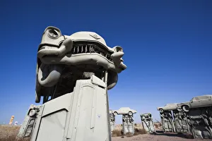 Automobiles Prints: USA, Nebraska, Alliance, Carhenge, outdoor sculpture modelled on Stonehenge in England