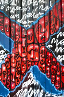Cargo Prints: USA, Nebraska, Omaha, birthplace of black American leader Malcom X, painted cargo