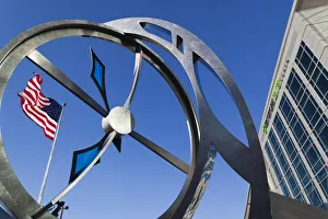 Central States Prints: USA, Nebraska, Omaha, Century Link Center clock