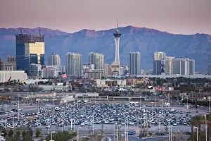 USA, Nevada, Las Vegas, The Strip, view of The Strip from McCarran International Airport