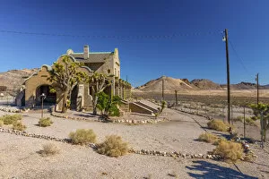 Images Dated 17th June 2015: USA, Nevada, Rhyolite ghost town, former train station on Las Vegas and Tonopah Railroad