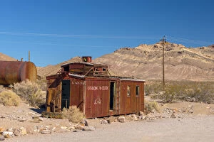 Deserted Collection: USA, Nevada, Rhyolite ghost town, former train station on Las Vegas and Tonopah Railroad