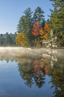 USA, New England, Indian Summer, East, Vermont, Ludlow, Echo lake