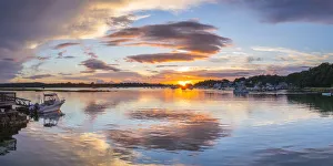 USA, New England, Massachusetts, Cape Ann, Gloucester, Annisquam River sunset