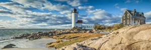 USA, New England, Massachusetts, Cape Ann, Gloucester, Annisquam Lighthouse, late
