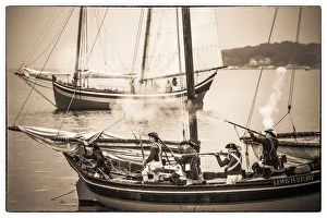 USA, New England, Massachusetts, Cape Ann, Gloucester, re-enactors of the Battle of