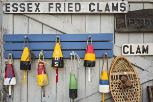 Essex Prints: USA, New England, Massachusetts, Cape Ann, Essex, antique lobster buoys