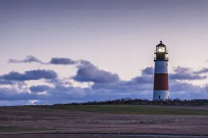 USA, New England, Massachusetts, Nantucket Island, Sankaty, Sankaty Head Lighthouse, dawn