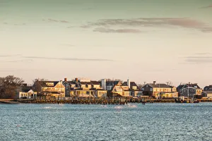 USA, New England, Massachusetts, Nantucket Island, Nantucket Town, harborfront, dawn