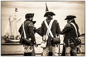 Images Dated 11th August 2018: USA, New England, Massachusetts, Cape Ann, Gloucester, re-enactors of the Battle of