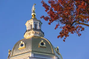 USA, New England, New Hampshire, Concord, New Hampshire State House, sunset