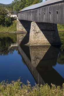 Windsor Prints: USA, New England, New Hampshire, Cornish, Cornish, NH-Windsor, VT Covered Bridge