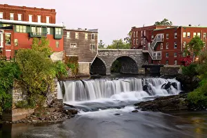 Small Town Prints: USA, New England, Vermont, Addison County, Middlebury, Otter Creek Falls