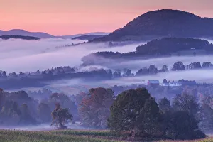 USA, New England, Vermont, Peacham, morning fog, autumn