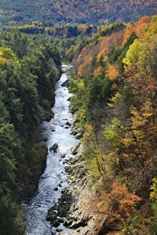 Images Dated 23rd February 2010: USA, New England, Vermont, Woodstock, Quechee State Park, Fall Foliage and Quechee Gorge