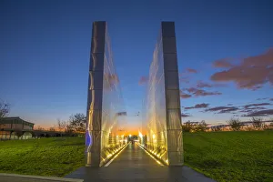 Jersey City Prints: USA, New Jersey, Jersey City, Liberty State Park, Empty Sky memorial to new Jerseyans