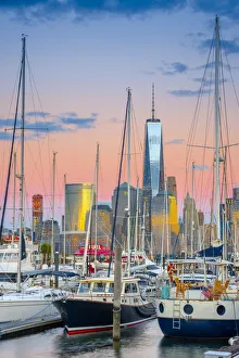 USA, New Jersey, Jersey City, Paulus Hook, Morris Canal Basin, Liberty Landing Marina