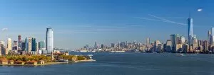 USA, New Jersey, Jersey City, Paulus Hook and New York, Manhattan Skyline