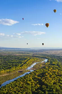 Aerials Gallery: USA, New Mexico, Albuquerque, Rio Grande, Albuquerque International Balloon Fiesta