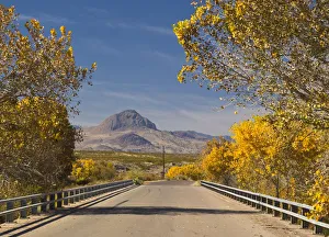USA, New Mexico, Bridge over the Rio Grande near Socorro. Strawberry Peak USA, New Mexico, Bridge over the Rio Grande near Socorro. Strawberry Peak