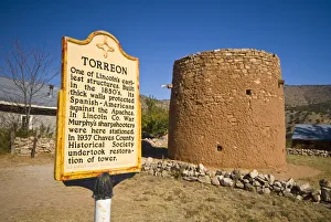 Lincoln Prints: USA, New Mexico, Lincoln. The Torreon. Originally used defensively against the Apaches