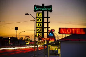 Images Dated 4th April 2012: USA, New Mexico, Route 66, Gallup, Motel signs