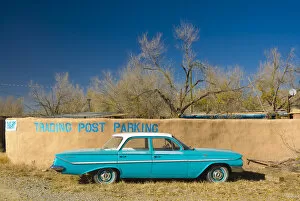 Images Dated 16th May 2008: USA, New Mexico, Turquoise Trail, Trading Post and 1961 Chevrolet Bel Air 4-door sedan