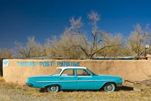 USA, New Mexico, Turquoise Trail, Trading Post and 1961 Chevrolet Bel Air 4-door sedan USA, New Mexico, Turquoise Trail, Trading Post and 1961 Chevrolet Bel Air 4-door sedan
