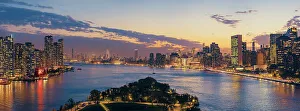 East River Prints: USA, New York City, elevated view of the East River