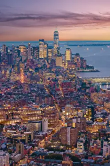 Q4 2023 Prints: USA, New York City, elevated view of Lower Manhattan taken from the Edge viewing deck