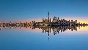 Daylight Prints: USA, New York City, Lower Manhattan/Financial district across the Hudson Rover from New Jersey
