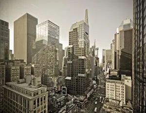 USA, New York City, Manhattan, Broadway looking towards Times Square