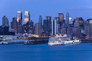 USA, New York City, Midtown Manhattan Skyline Across Hudson River