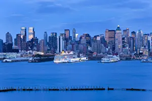 Hudson Prints: USA, New York City, Midtown Manhattan Skyline Across Hudson River