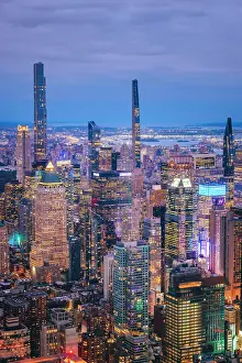 Central Park Prints: USA, New York City, View of Central Park new buildings